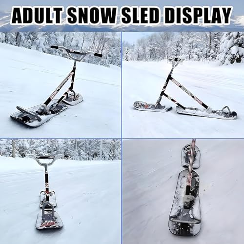 The Do-It-All Winter Sled & Scooter - Redefine Your Snow Day! Built with a 360° Spin System for Agile Turns, Unmatched Durability for 330lb Loads, for Teens, Adults, and Family Outings Wood