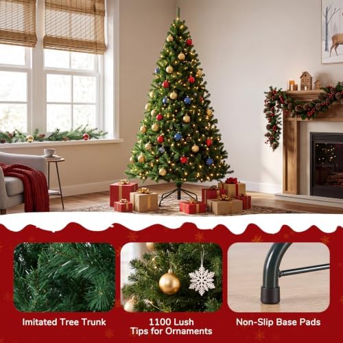 DUMOS 7.5 Ft Christmas Tree, Artificial Xmas Tree, Green