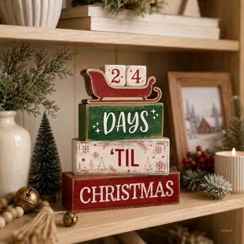 Christmas Countdown Decorations Indoor, Christmas Table Decor for Home