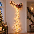 Christmas Magic Trail Wall Light -3D LED Glowing Christmas Scene Wall Decoration, Santa Sleigh Reindeer Hanging Decoration Indoor Holiday Decor for Living Room, Festive Xmas Gift，Santa