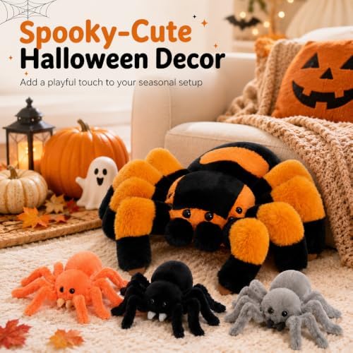 MorisMos Spider Stuffed Animal with 3 Baby Spiders Halloween Plush