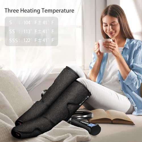 UMARMUNG Christmas Air Compression Leg Massager with Heat Gifts for Women, Men, Mom, Dad, Wife, Husband, Her, Him, Calf Foot Massage boots Gifts for Birthday, Mothers Day, Fathers Day, Valentine's Day