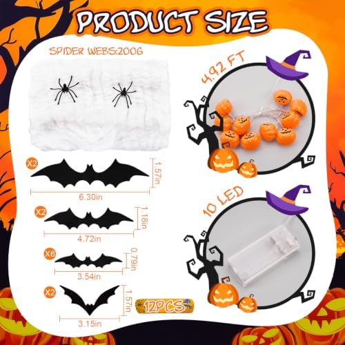 6 Pcs Halloween Candy Stand Photo Booth Pumpkin Lights Party Decor Outdoor