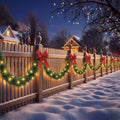 Kingdder 4 Pcs 30FT Outdoor Christmas Garland with Solar Lights, Warm White