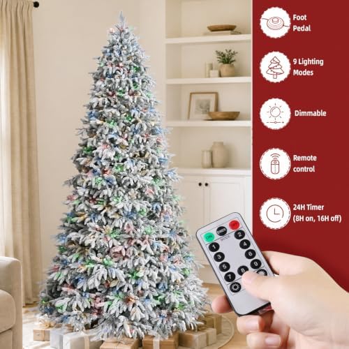 Hykolity 9 ft Prelit Premium Christmas Tree with Multicolor LEDs
