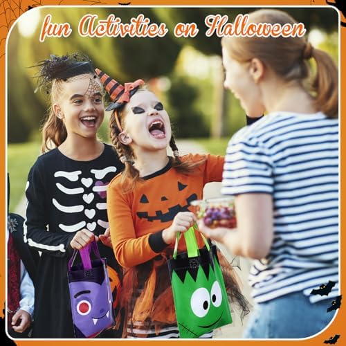 Sweetude 120 Pcs Halloween Tote Bags Bulk Halloween Trick Treat with Handle