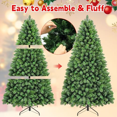7.5FT Pre-Lit Christmas Tree with Remote Control & Foot Switch