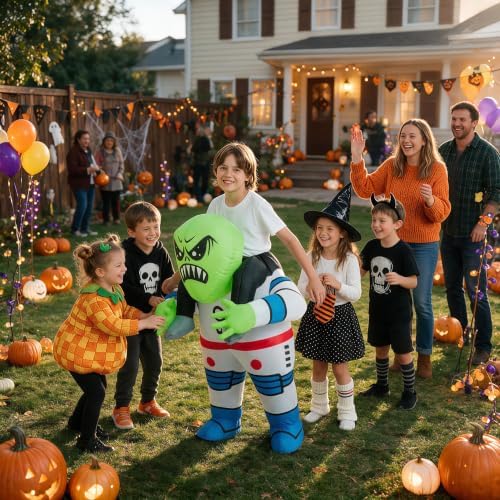 One Casa Inflatable Alien Costume for Kids,Blow Up Halloween Suit