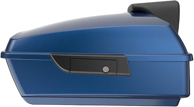 Advanblack Road Glide Tour Trunk Pack Dark Blue Pearl Chopped Tour Trunk Pack Backrest Pad for '97-'25 Harley Touring Road King Street Glide Electra Glide CVO models