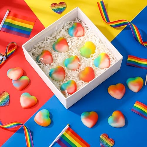 Thenshop 30 Pcs Pride Pocket Hug Rainbow Heart Decor Gift Bulk