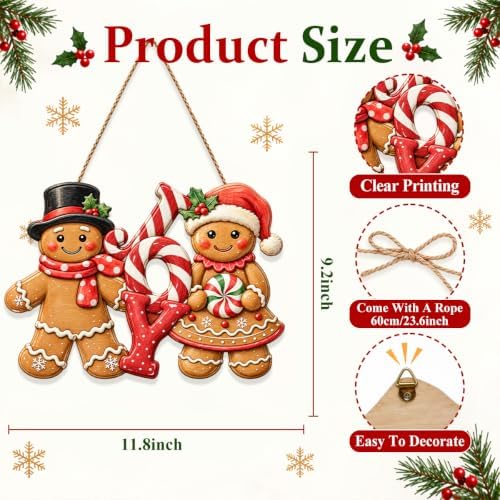 Gingerbread Christmas Decorations Joy Gingerbread Boy Girl Sign