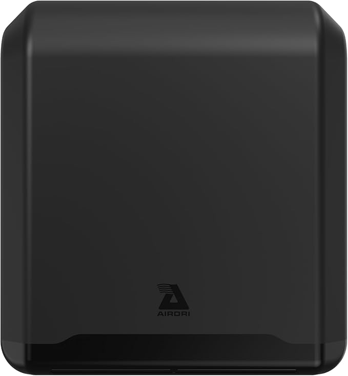 PowerDRI Automatic Hand Dryer - .8kW Low Energy Motor - 10-Second Dry Time - H13 HEPA Filter - 75dBA Noise Output - ADA Compliant - Ideal for High-Traffic Businesses and Venues - Black