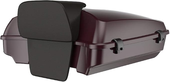 Advanblack Road Glide Tour Trunk Pack Black Cherry Razor Tour Trunk Pack Backrest Pad for '97-'25 Harley Touring Road King Street Glide Electra Glide CVO models