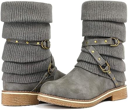DREAM PAIRS Women's Mid Calf Fashion Winter Snow Boots