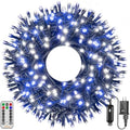 Ollny Christmas Lights, 500LED 164FT Long Christmas Tree Lights with 8 Modes Remote Timer IP44 Waterproof, Outdoor Christmas Lights for Tree House Yard Outside Xmas Decorations (Blue+White)