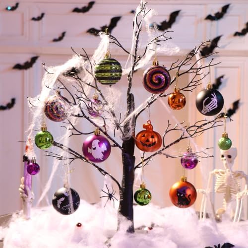 Halloween Ornaments for Tree Decorations, 100Ct Shatterproof Ornament Set