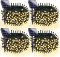 OZS 4 Pack 320 LED Solar String Lights Outdoor Waterproof, Warm White