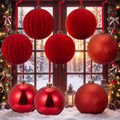 Liliful 8 Pcs 6 Inch Extra Large Christmas Ball Ornaments Decor, Red