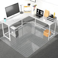 Office Chair Mat for Carpeted Floor, 63"x51" Clear Desk Mat for Carpet Large Protector Floor Mat On Low Pile Carpets, Easy Glide Rolling Plastic Floor Mat, Computer Chair Mat for Home Office