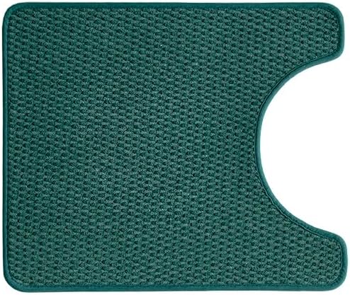 TYUU Toilet Rug, Thin Toilet Rugs U Shaped Washable Non Slip Absorbent Quick Dry Low Pile Toilet Mat, Dark Green 20"x24" U Shape