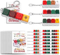 Kenning 24 Pack Christmas Keyboard Fidget Keychains with Gift Cards