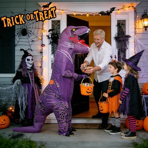 Funny Inflatable Dinosaur Costume for Adult and Kids,Blow Up Dinosaur Costume for Halloween Cosplay Party