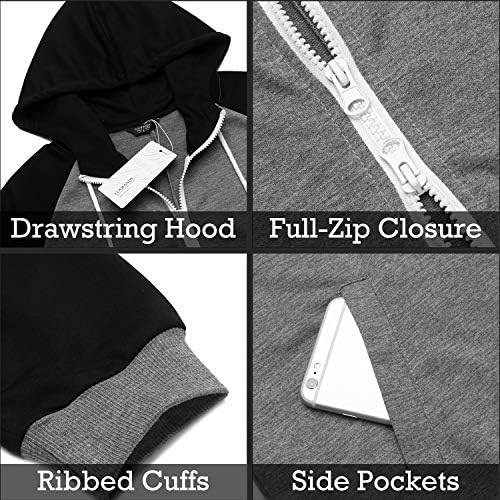 COOFANDY Mens Jumpsuit Onesie Hooded Full Zip One Piece Jogging Tracksuit