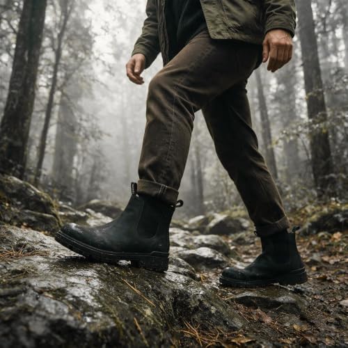 Cestfini Chelsea Boots Men Slip-On Western Hiking Boots
