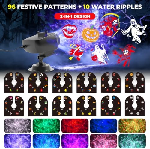 2026 Halloween Projector Lights,15W HD Holiday Light for Christmas Gift