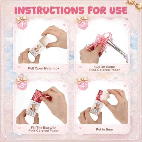 48 Sets Bear with Pink Bow Gifts Coquette Party Favors