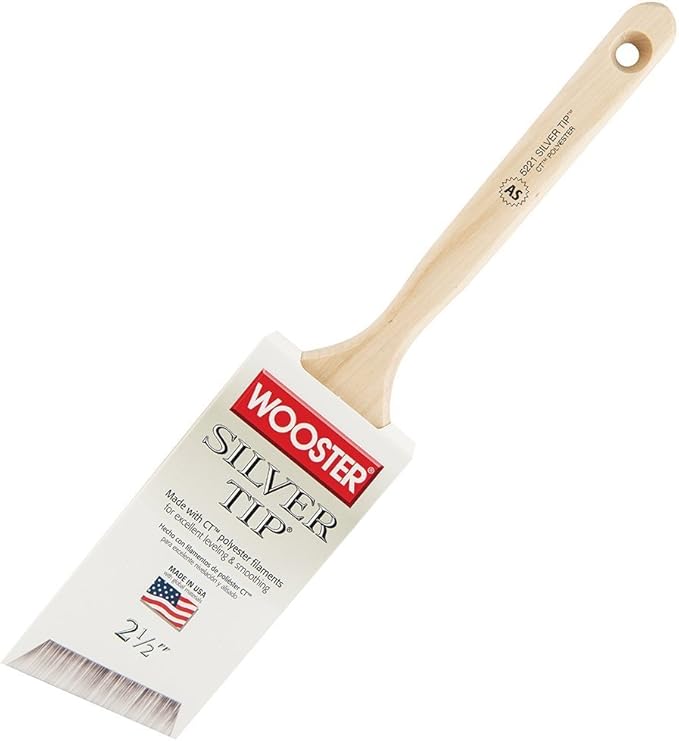 Wooster Brush 5221 2.5 inch Silver Tip Angle Sash Paintbrush, Pack of 6