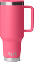 YETI Rambler 40 oz Travel Mug with Flip Straw Lid – Stainless Steel, Vacuum Insulated, Leakproof, Cup Holder Friendly, Tropical Pink