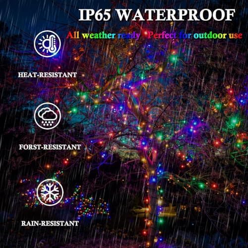 KAQ 4pack 400LED Solar String Lights Outdoor Waterproof Multicolor
