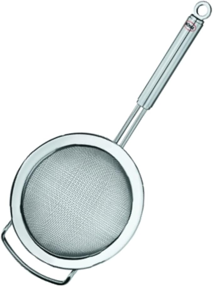 Rösle Stainless Steel Round Handle Kitchen Strainer, Fine Mesh, 9.5-inch