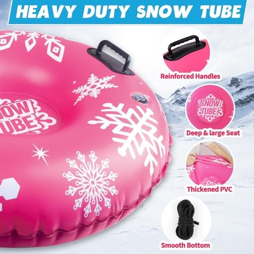 ZMLM Snow Tube for Sledding -2 Pack/3 Pack 36" Inflatable Snow Sled for Kids and Adults Heavy Duty Blow Up Tube with Handles Outdoor Winter Toys Gift for Sport Supplies