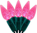 YULETIME 140 Pink C6 Christmas String Light, 2-Set 36 ft 70ct One-Piece LED