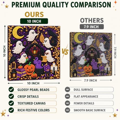 Diamond and Pearl Art Kits for Adults, Halloween Decorations, Framed Decor