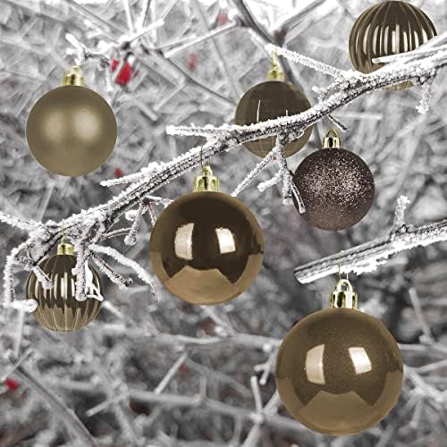 Vintage Copper 3.2" Large Christmas Balls - Christmas Tree Decoration Ornaments Shatterproof Hanging Balls for Birthday Halloween Holiday Wedding Decorations Set of 18pcs