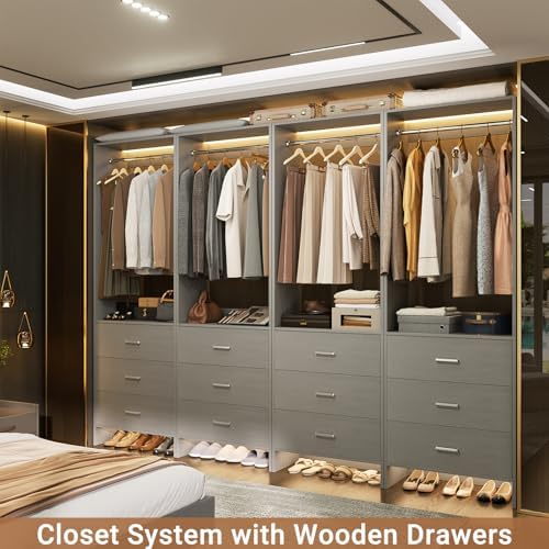 Aheaplus Closet System Closet Organizer, 3.6FT Closets, Set of 2，Grey