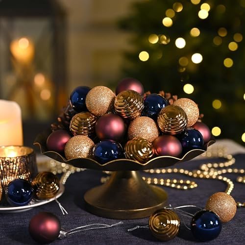 Valery Madelyn Small Christmas Tree Decorations Ball Ornaments 24ct 1.57"