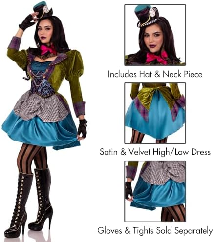 Leg Avenue Women's 3 Piece Deluxe Mad Hatter Costume