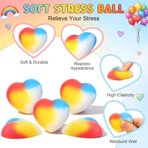 Thenshop 60 Pcs Pride Pocket Hug Rainbow Heart Decor Gift Bulk
