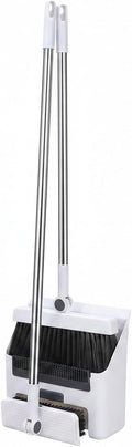 Foldable Broom and Dustpan Set with Squeegee, Stainless Steel Handle Cleaning Tool for Debris and Spills, Compact Storage for Bathroom and Kitchen