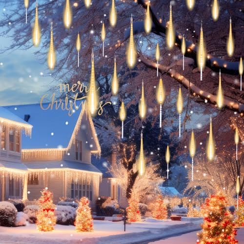 Brightown Meteor Shower Lights Outdoor, 16Inch 20 Tube 720 LED Icicle Light