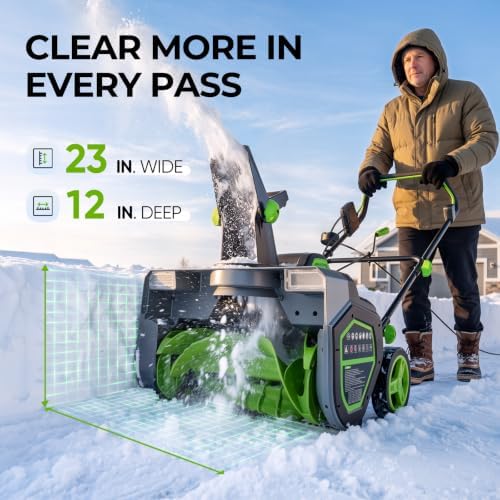 1800W Corded Electric Snow Blower, Snow Thrower for Driveways/Patio