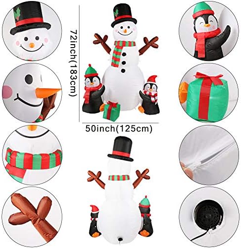 Christmas Inflatables Outdoor Christmas Decorations for Yard 6FT Snowman