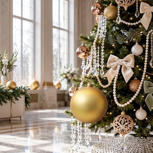 Threan 10 Inch Gold Matte Large Christmas Ball Ornament