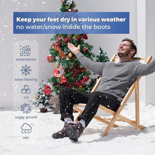 FitVille Mens Extra Wide Snow Boots Outdoor Mens Winter Wide Boots, Lightweight Wide Width Mens Winter Boots Waterproof Insulated V3