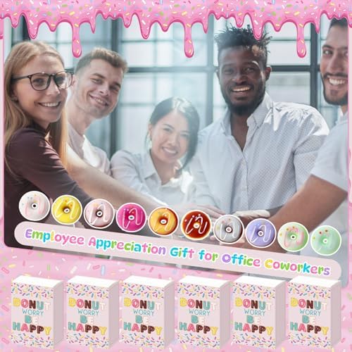 50 Sets Appreciation Gifts Donut Toys with Boxes, Reminder You are Awesome