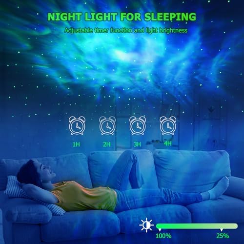 HERHOTER Galaxy Projector,Star Projector with Timer and Remote Control for Adults Bedroom Decoration, Party,Star Night Light (Pack of 2)
